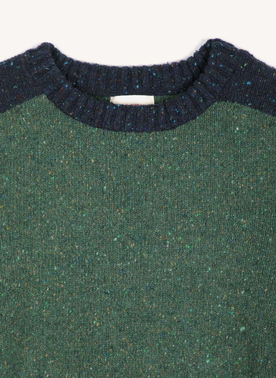 Pull Color Block Laine | Vert foncé- Image produit n°5