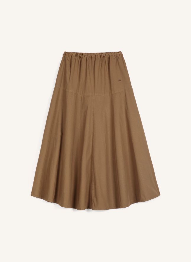 Jupe Evasée Coton Bio | Kaki