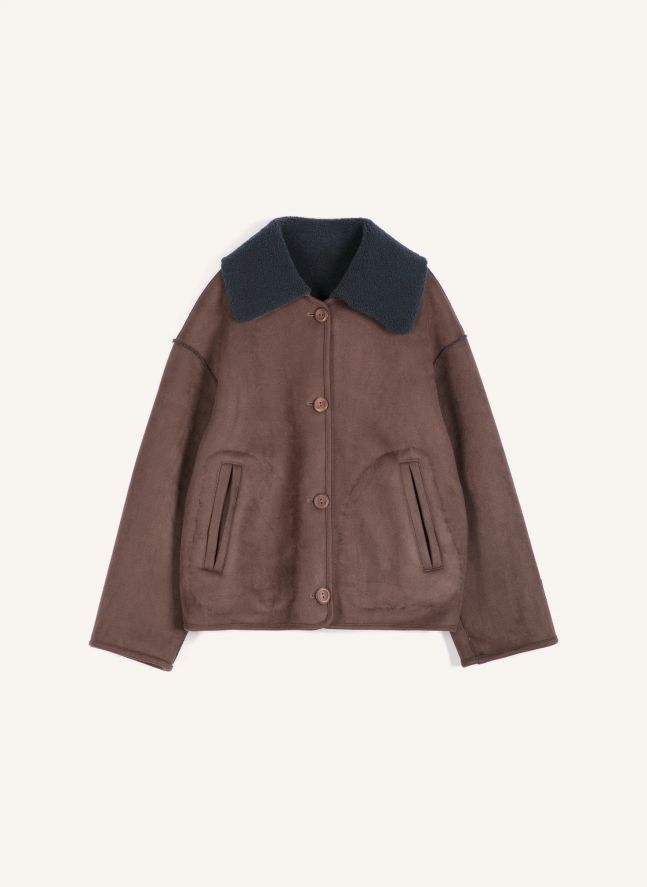 Veste Réversible Soft Sherpa | Marron foncé