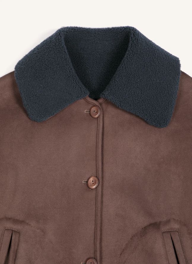 Veste Réversible Soft Sherpa | Marron foncé