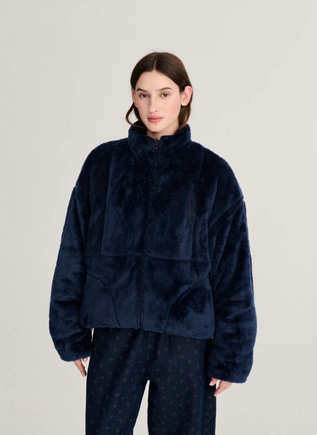 Veste Cozy Sherpa | Marron foncé