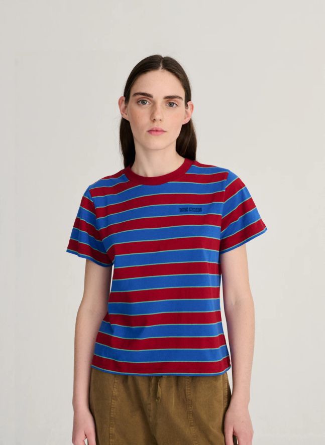 T-shirt Rayures Coton | Bleu