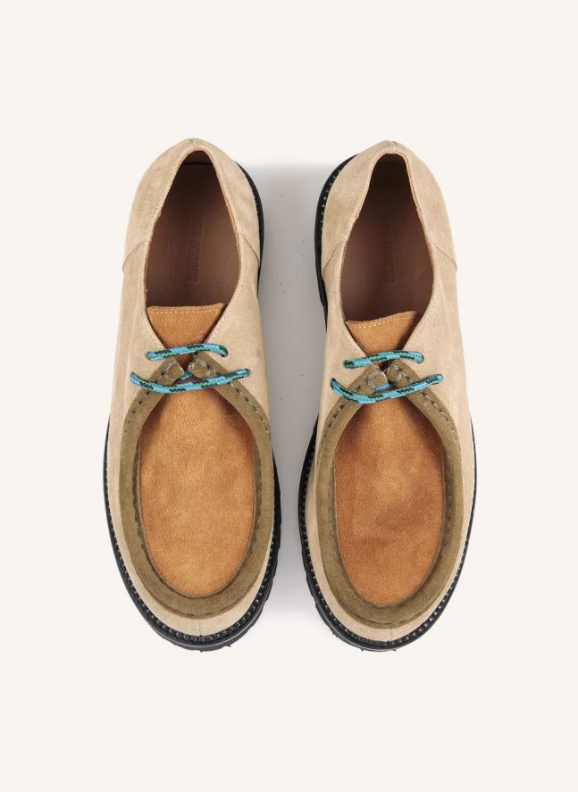 Chaussures Wallabees Color Block Cuir | Beige
