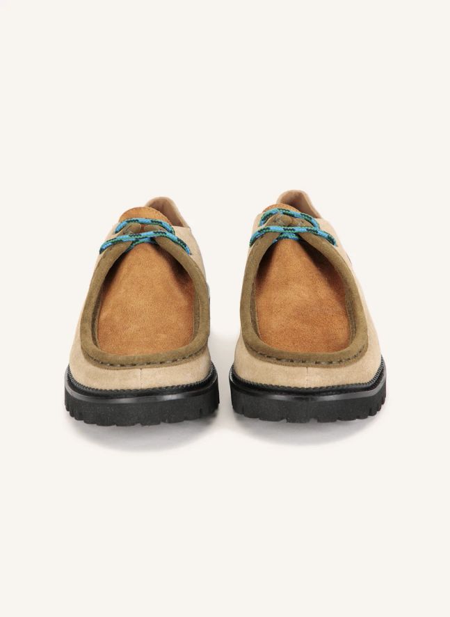 Chaussures Wallabees Color Block Cuir | Beige