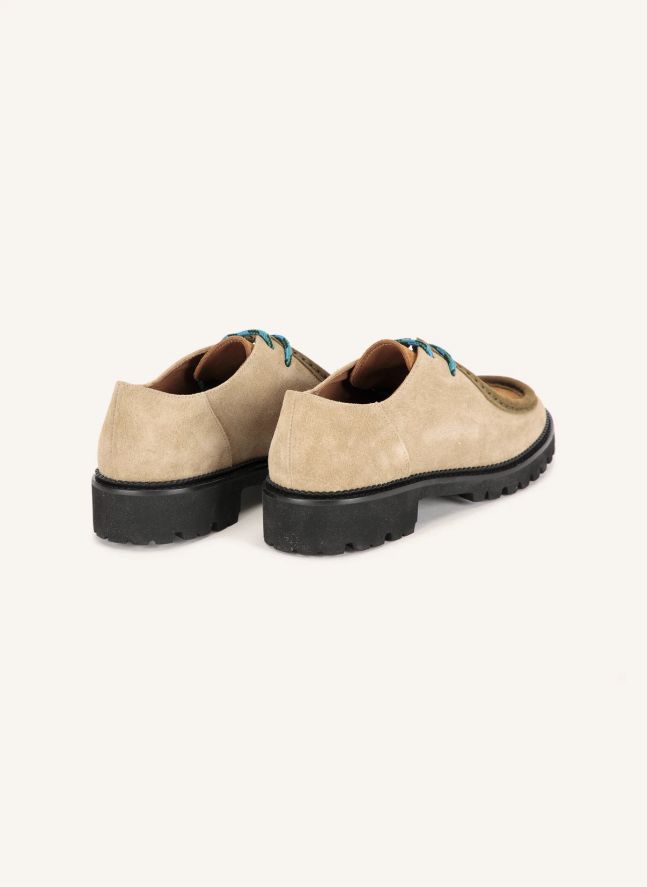 Chaussures Wallabees Color Block Cuir | Beige