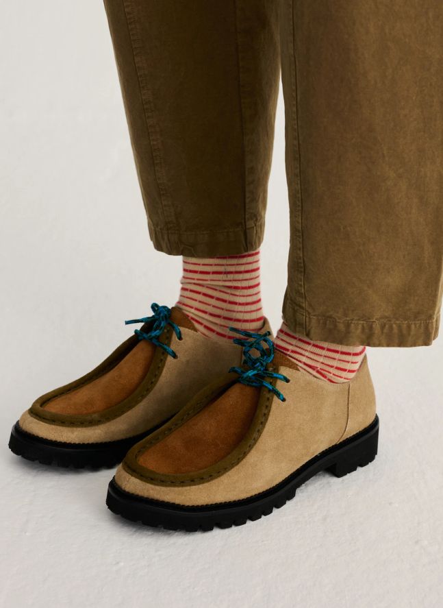 Chaussures Wallabees Color Block Cuir | Beige
