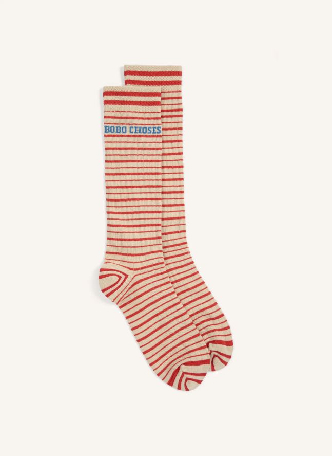 Chaussettes Rayures Coton Bio | Ecru