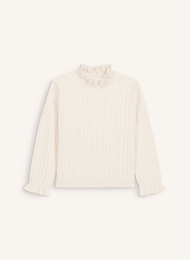 Pull Col Froncé Java | Crème