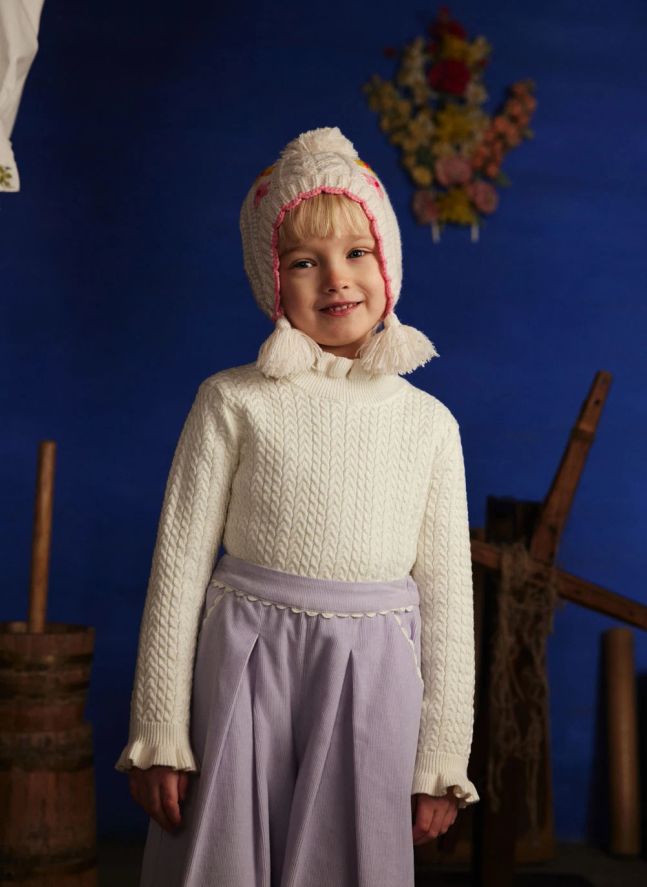 Pull Col Froncé Java | Crème