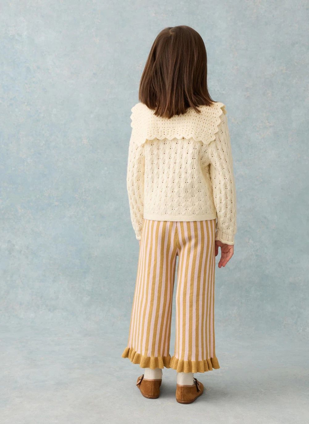 Pantalon Salia Rayé Maille | Caramel- Image produit n°3