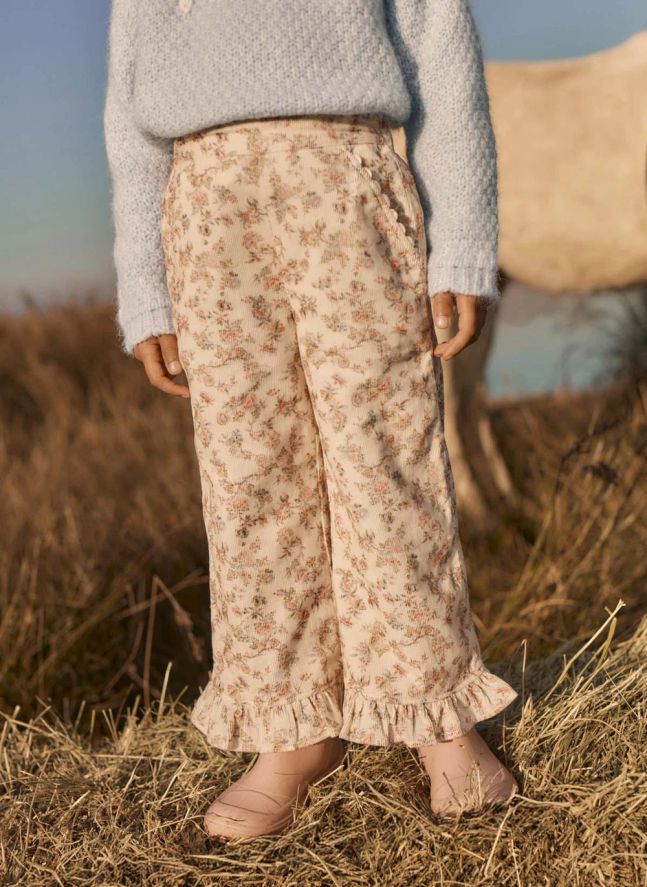 Pantalon Florali Coton Bio | Crème