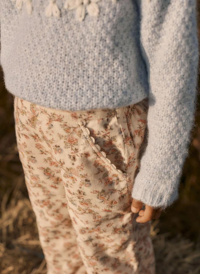 Pantalon Florali Coton Bio | Crème