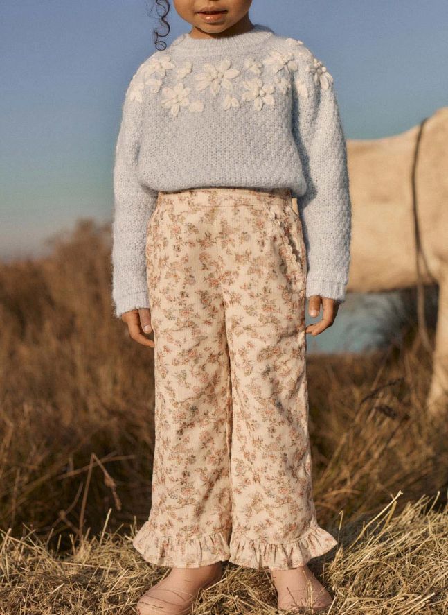 Pantalon Florali Coton Bio | Crème