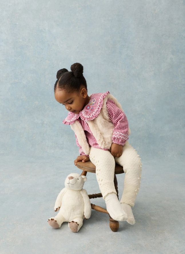 Veste Sans Manches Façon Fourrure Librana Coton Bio | Crème