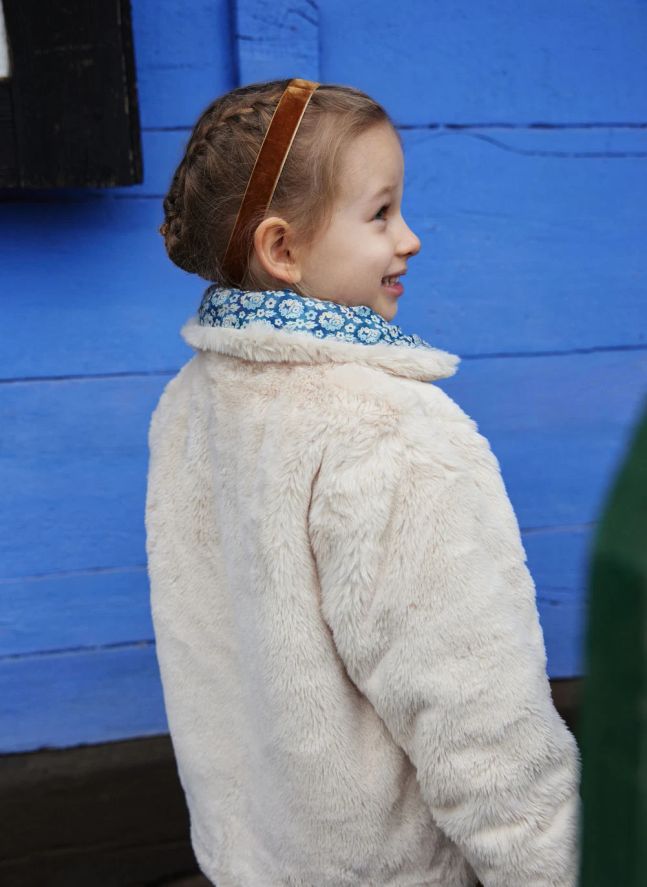 Manteau Reversible Façon Fourrure Dalilou Coton Bio | Bleu