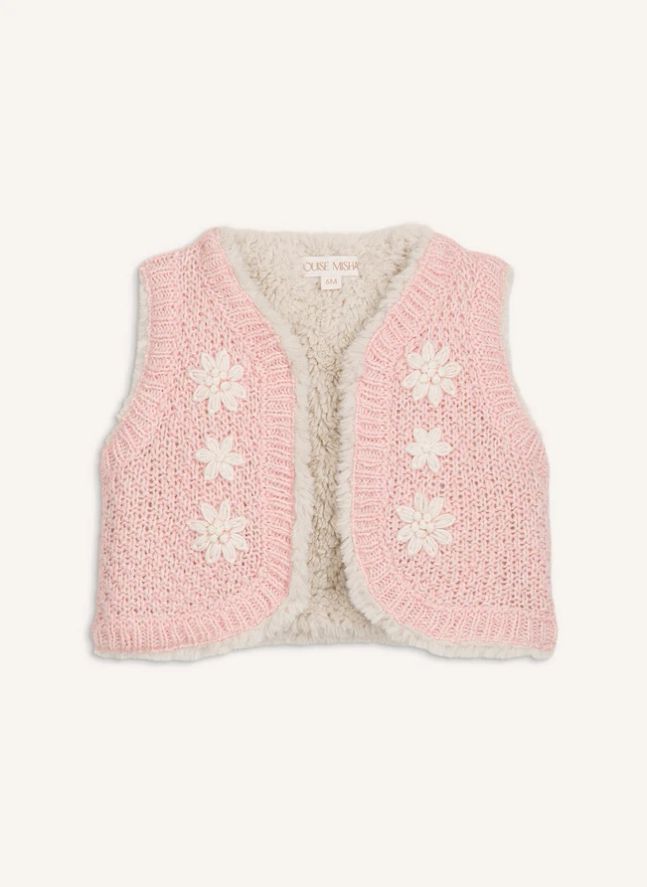 Chaqueta sin mangas reversible de lana Yolette | Rosa