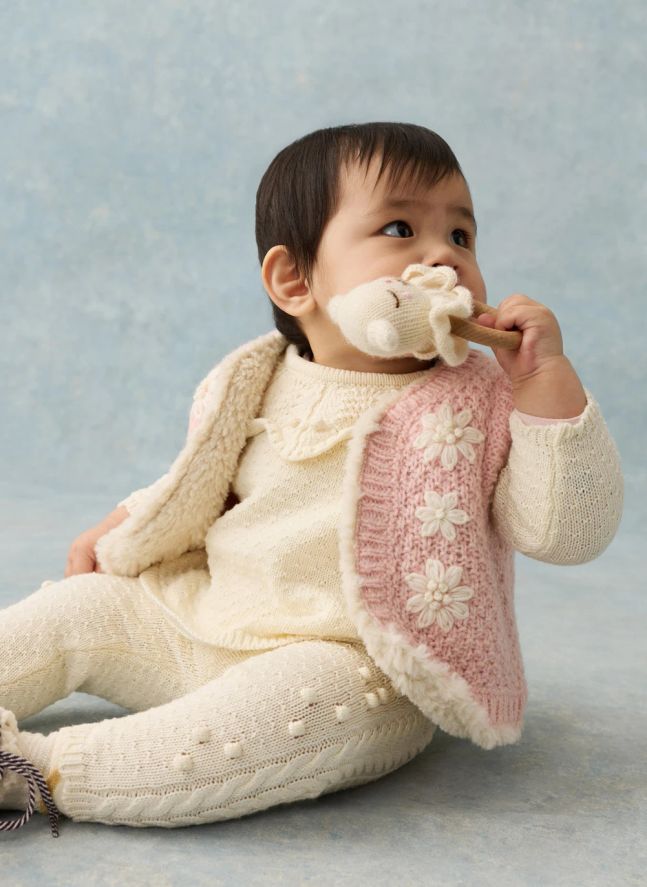 Chaqueta sin mangas reversible de lana Yolette | Rosa