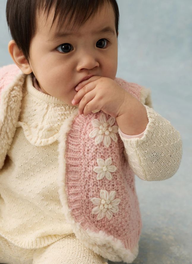 Chaqueta sin mangas reversible de lana Yolette | Rosa