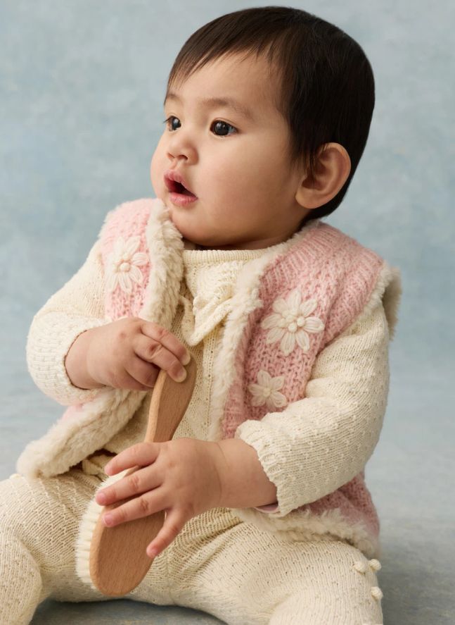 Chaqueta sin mangas reversible de lana Yolette | Rosa