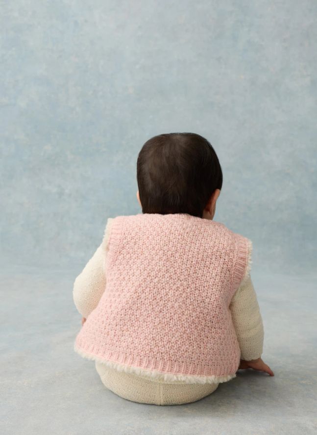 Chaqueta sin mangas reversible de lana Yolette | Rosa