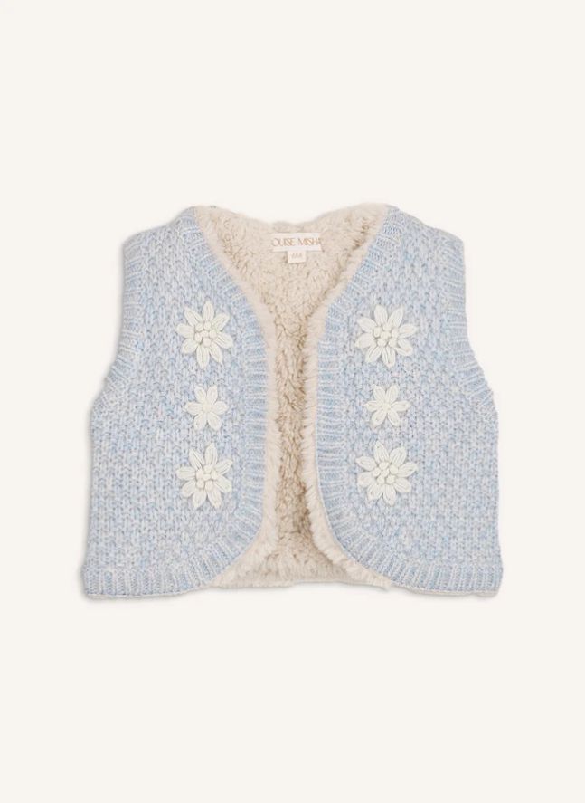 Chaqueta reversible sin mangas Yolette Alpaca | Azul Pálido