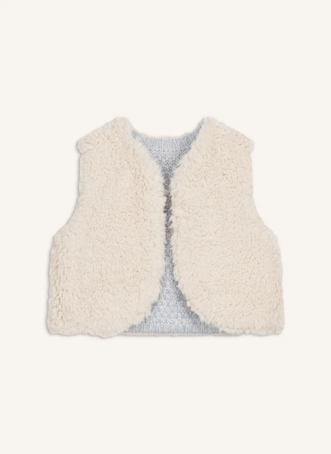 Chaqueta reversible sin mangas Yolette Alpaca | Azul Pálido
