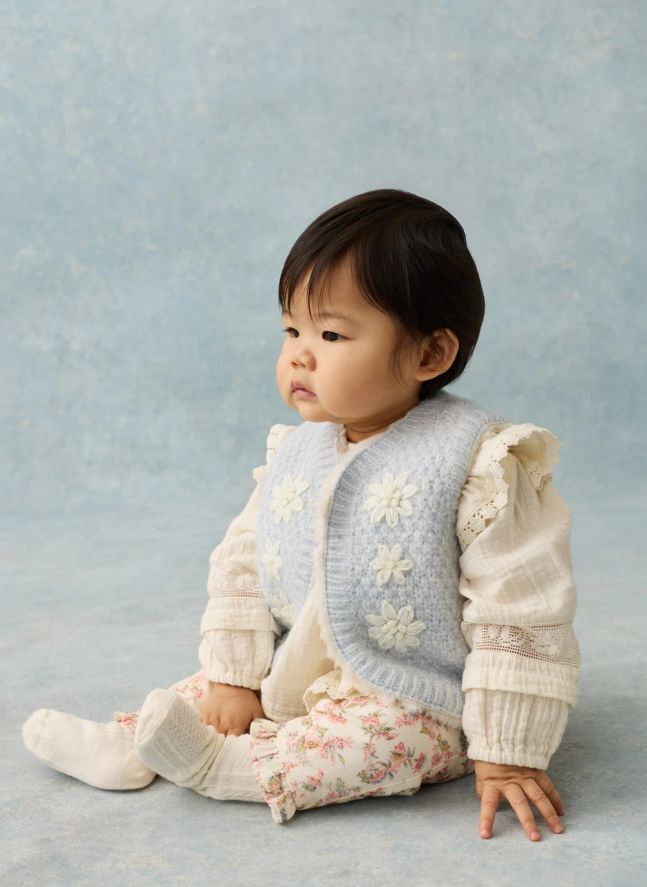 Chaqueta reversible sin mangas Yolette Alpaca | Azul Pálido