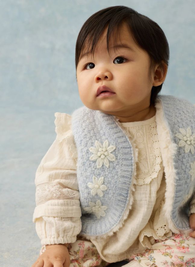 Chaqueta reversible sin mangas Yolette Alpaca | Azul Pálido