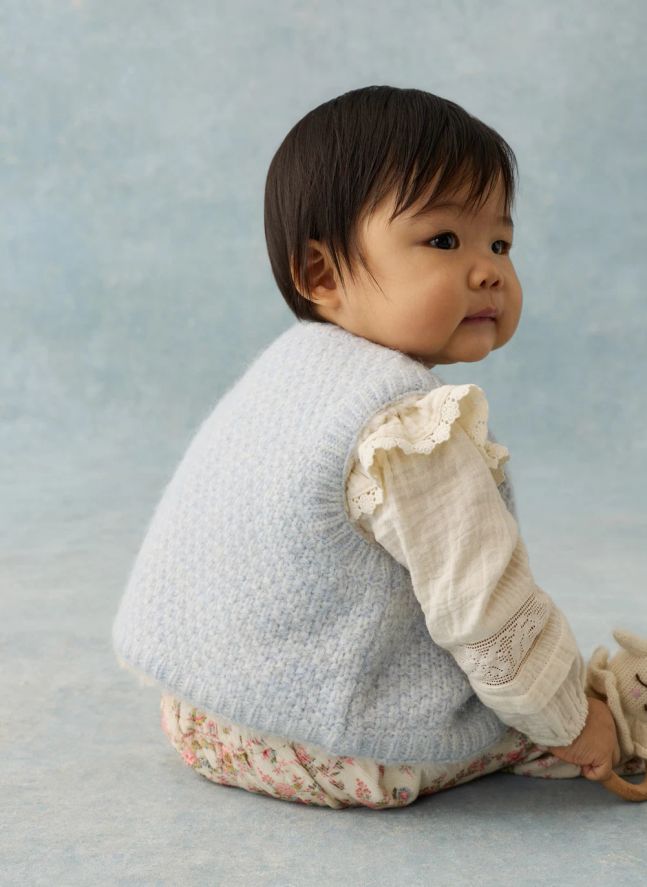 Chaqueta reversible sin mangas Yolette Alpaca | Azul Pálido
