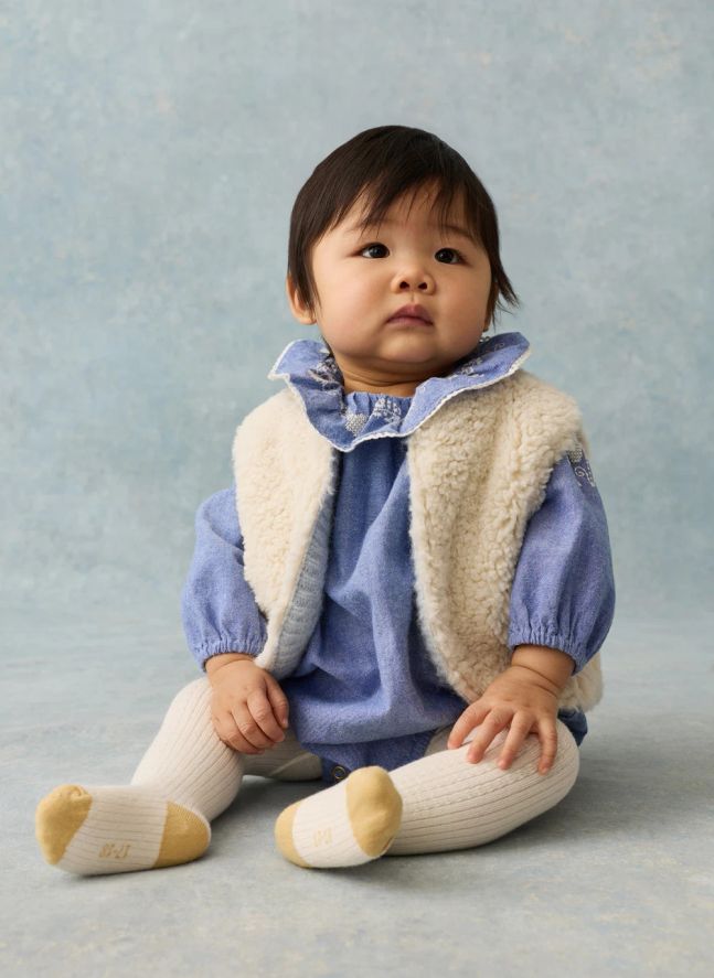 Chaqueta reversible sin mangas Yolette Alpaca | Azul Pálido