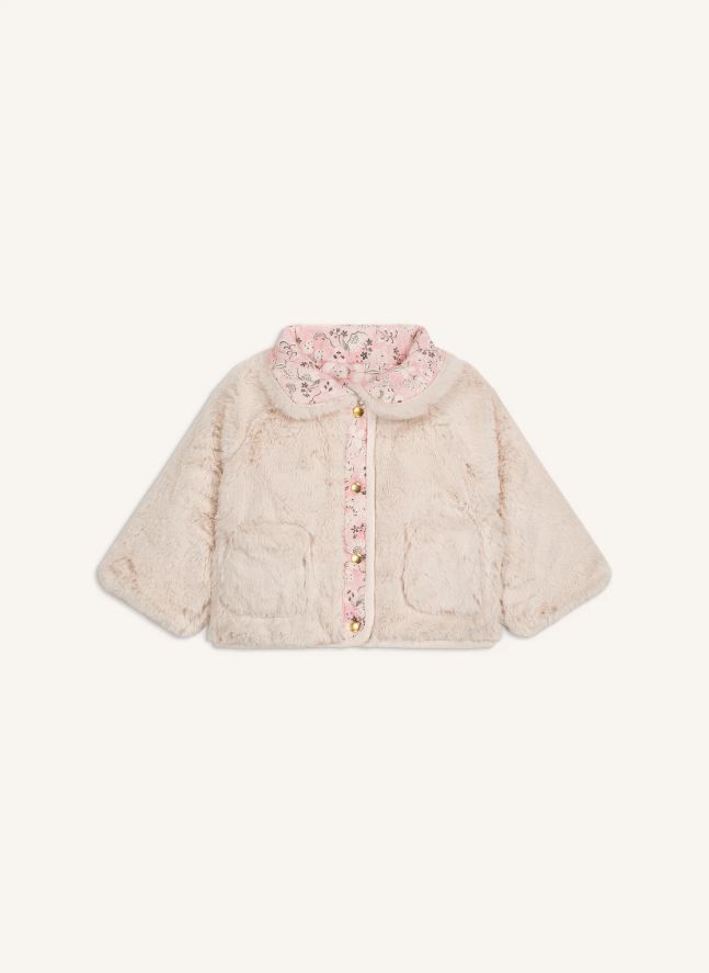 Abrigo reversible de piel Dalila | Rosa