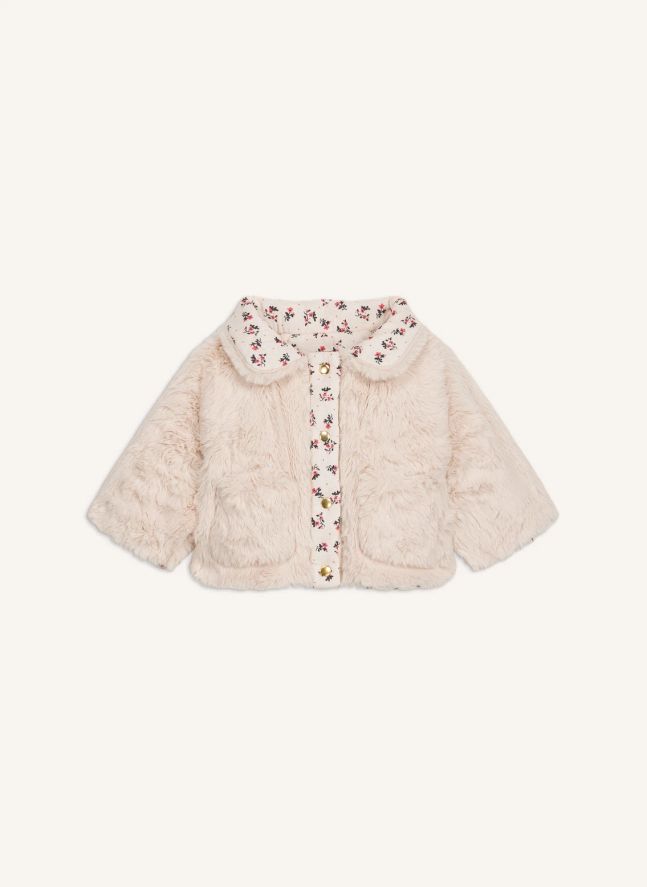 Abrigo reversible de piel Dalila | Crema