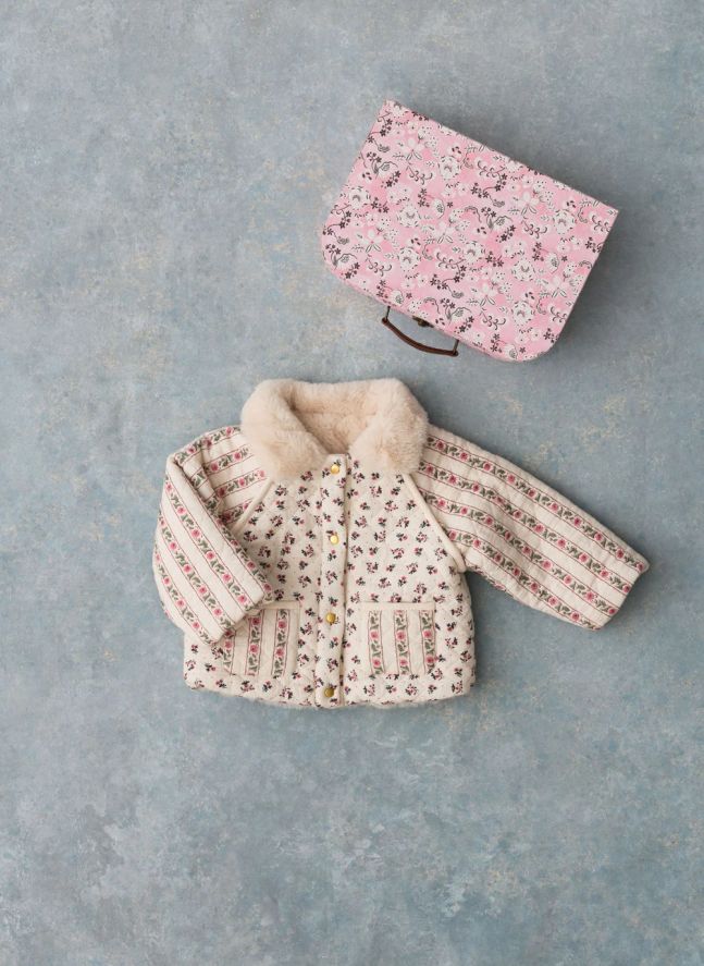 Abrigo reversible de piel Dalila | Crema