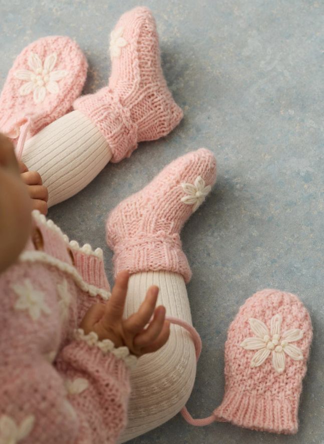 Chaussons Lenito Laine | Rose