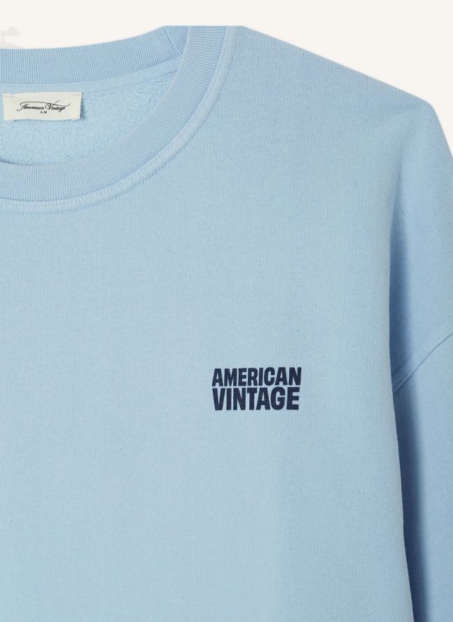 Sweat Plizzy Col rond | Bleu ciel