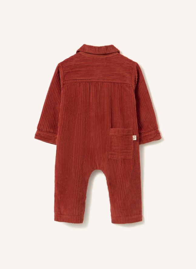 Combinaison Blai Velours Côtelé Coton Bio | Rouge foncé