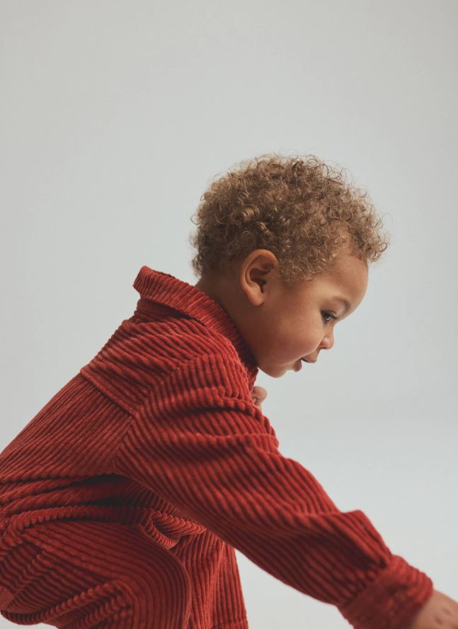 Combinaison Blai Velours Côtelé Coton Bio | Rouge foncé