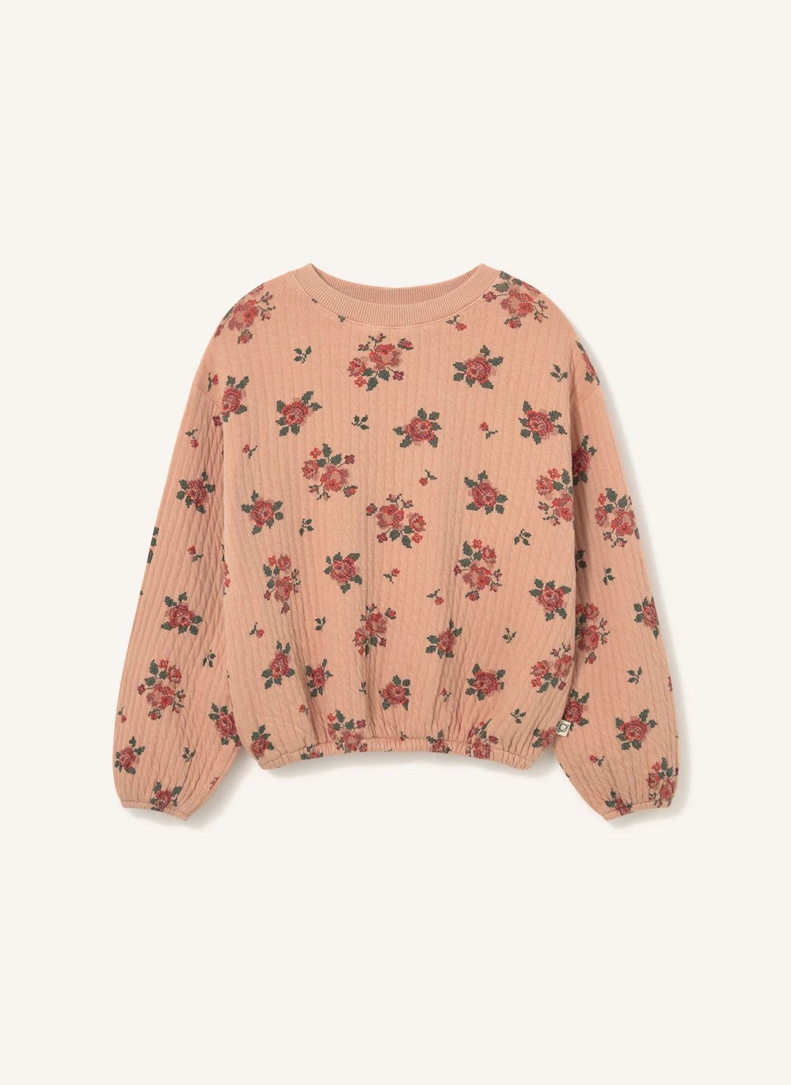 Sweat Celia Fleurs Coton Bio | Rose pêche- Image produit n°0