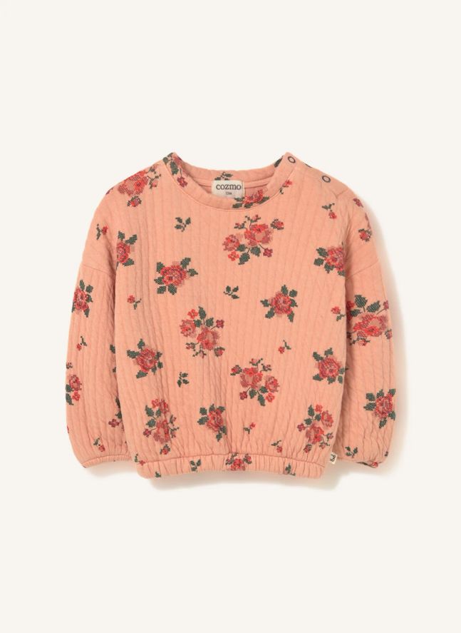 Sweat Erin Fleurs Coton Bio | Rose pêche