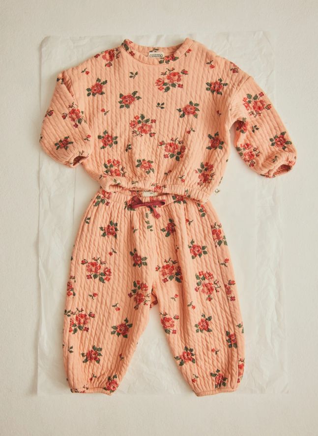 Sweat Erin Fleurs Coton Bio | Rose pêche
