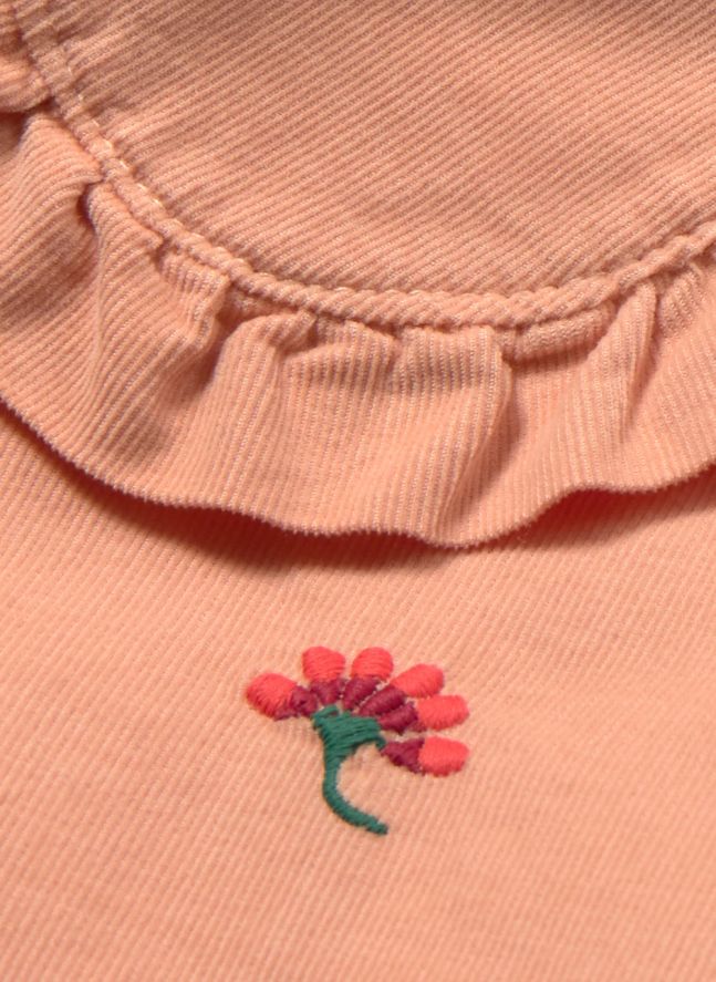 Blouse Col Claudine Fleur | Rose pêche