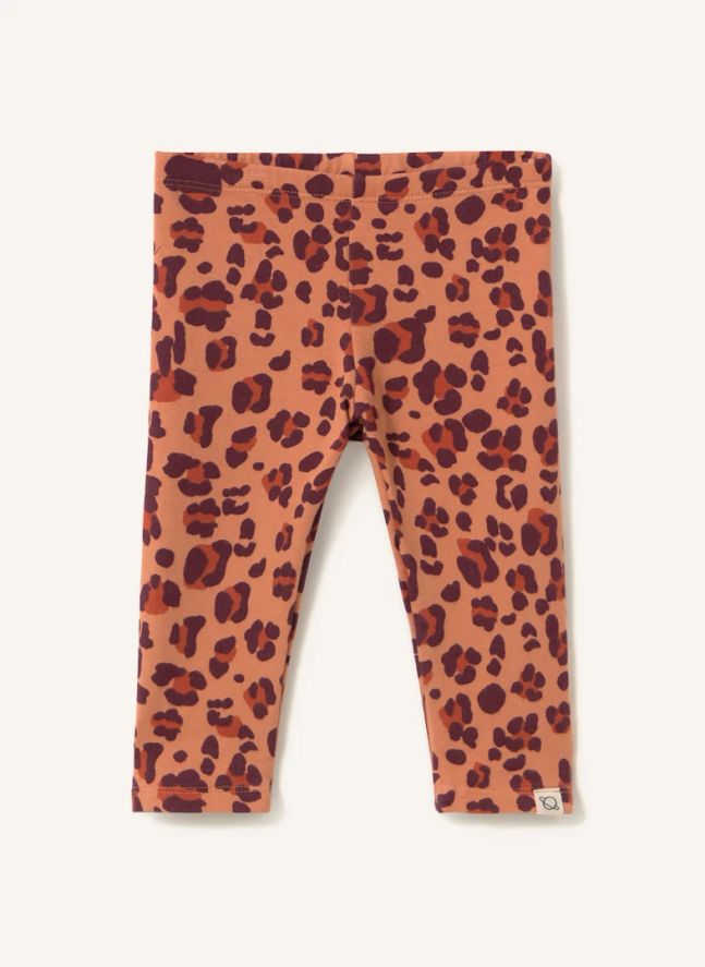 Legging Léopard Bébé Coton Bio | Corail