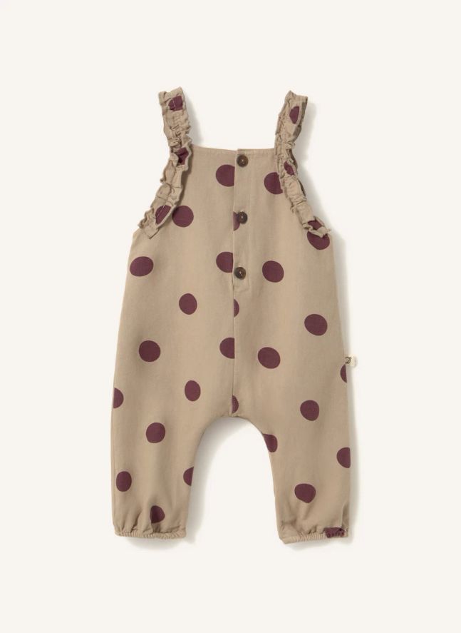 Salopette Lily Pois Coton Bio | Beige