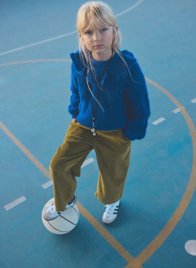 Pull Col Volants Lua | Bleu