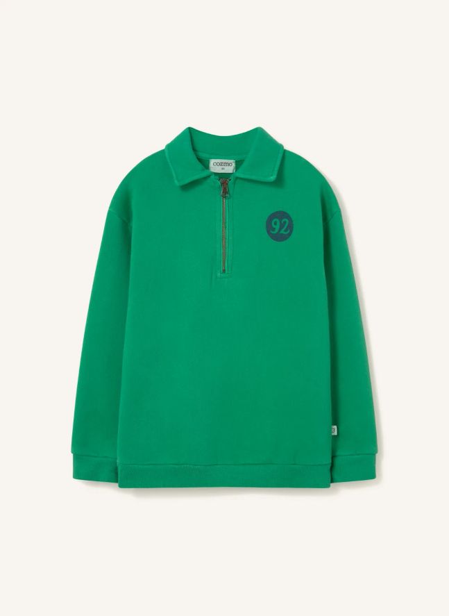 Sweat Col Polo Otto | Vert prairie