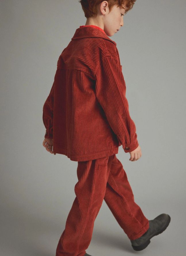 Pantalon Salem Velours Côtelé Coton Bio | Rouge foncé