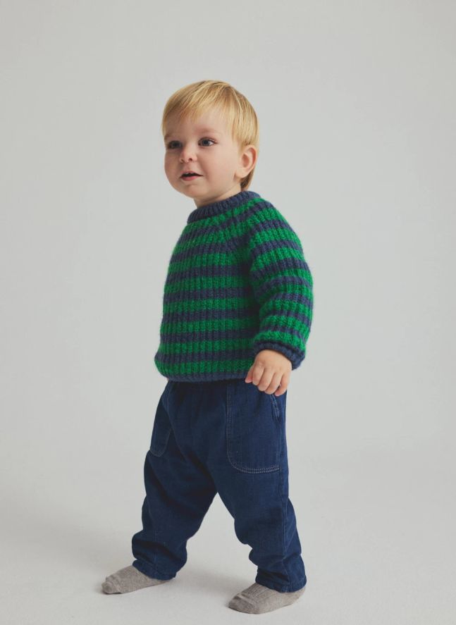 Pull Vigo Rayé | Vert prairie
