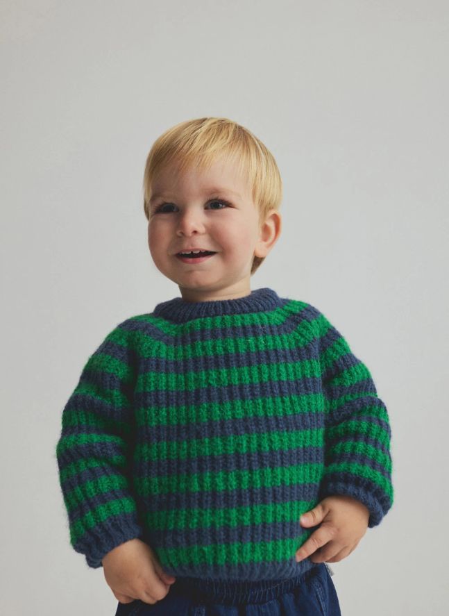 Pull Vigo Rayé | Vert prairie