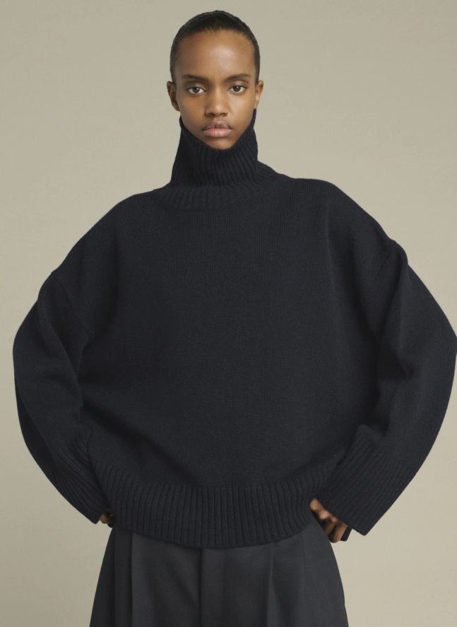 Pull William Laine Mérinos | Bleu marine