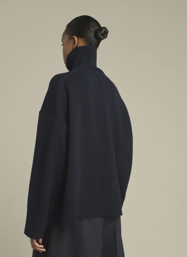 Pull William Laine Mérinos | Bleu marine